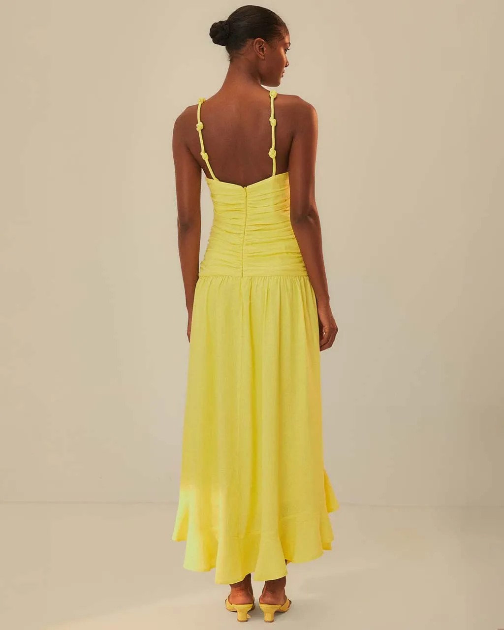 Yellow Cross Over Maxi Dress