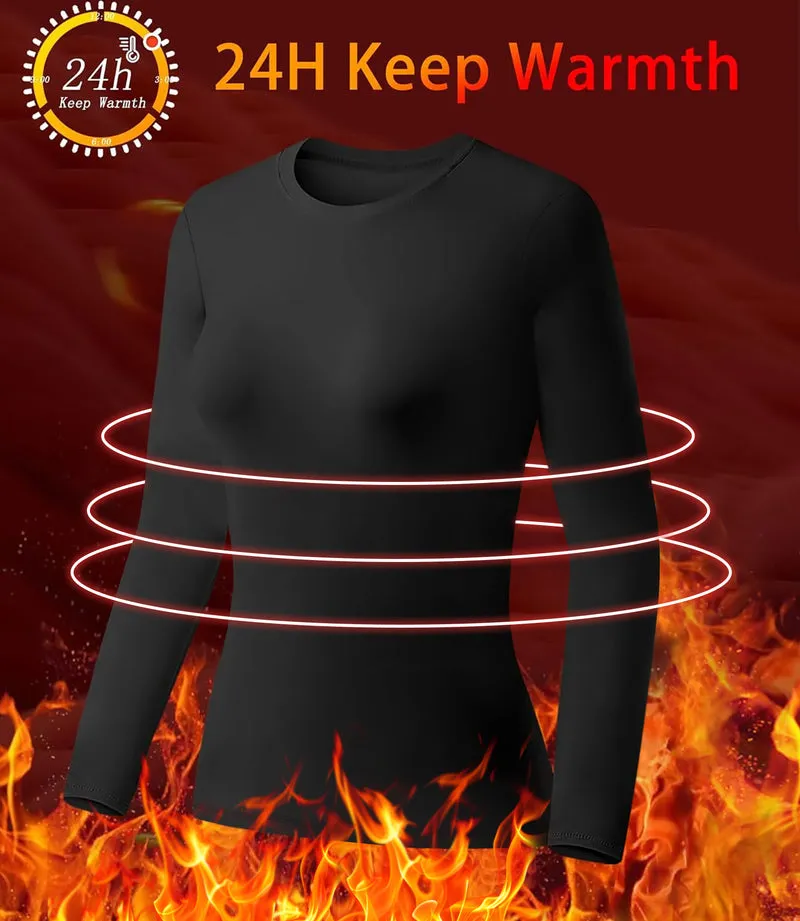 Zeagoo Womens Thermal Long Sleeve Shirts Stretch Crewneck T-Shirt