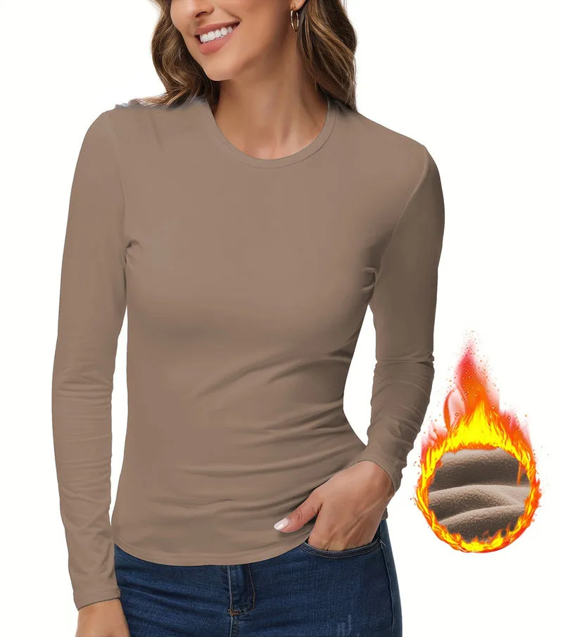 Zeagoo Womens Thermal Long Sleeve Shirts Stretch Crewneck T-Shirt